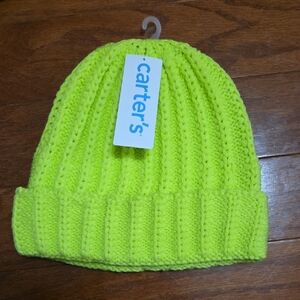 Carter's Bright Yellow Knit Beanie Hat Size 4-7 NWT Unisex